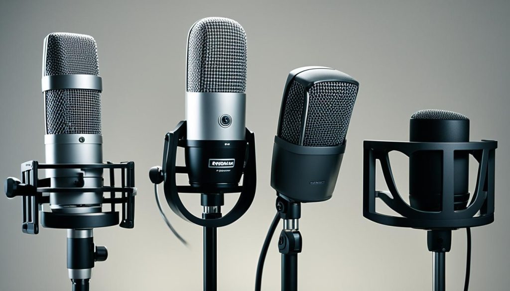 microphones pour enregistrer un podcast dans un espace studio